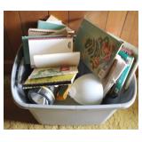 Plastic Tote Full of Assorted Items