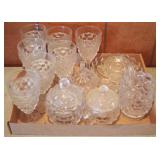 Tray Lot of Fostoria American Glass Items