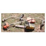 Chainsaw and 2 Weedeaters