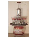 Mid Century Decanter and Shot Glass Set