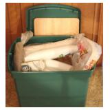 Plastic Tote Full of Assorted Items