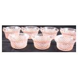 7 Miss American pink depression glass cups