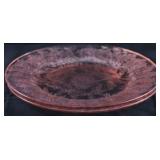 2 Jeannette Poinsettia pink depression 9" plates