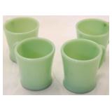 4 Fire King jadeite mugs
