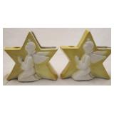 Pair Royal Copley Angel Planter/Candle Holders
