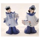 Pair Franciscan Oriental figurine vases