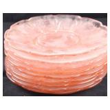 9 Jeannette Cherry Blossom pink glass 6" plates