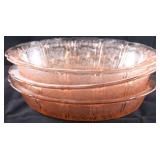 3 Jeanette Cherry Blossom oval pink bowls