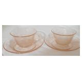 2 Macbeth Evans Dogwood depression cups/saucers