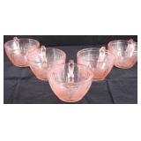 5 Jeannette Cherry Blossom pink glass cups