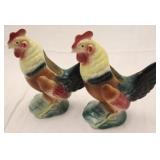 Pair Royal Copley Rooster Planters