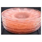 11 Jeannette Cherry Blossom pink glass 9" plates