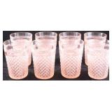 8 Pink Miss America flat bottom tumblers