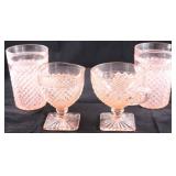 4 Pc assorted Miss America pink depression glass