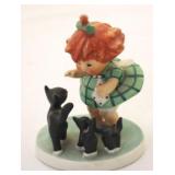 Hummel Girl w/ cats - 4 1/2"