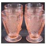 4 Jeannette Cherry Blossom ftd pink juice glasses
