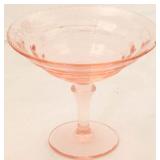 Pink depression glass compote