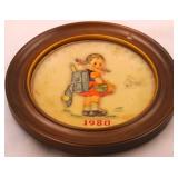 1980 Hummel collector plate in wood frame
