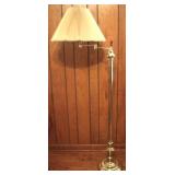 Brass adjustable arm floor lamp