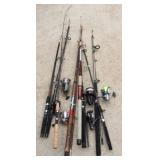 7 Assorted fishing poles