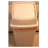 Flip top trash can