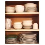 Cabinet lot of dishes
