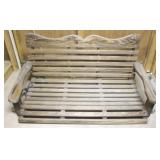 Wooden porch swing bench