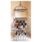 Metal wine rack & contents