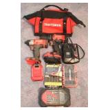Craftsman Drill lot w/ bits & charger