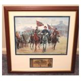 Confederate print with $5 Confederate note