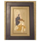 Signed wood painting