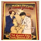 Three Stooges metal sign