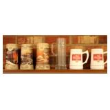 6 Assorted collector beer mugs