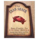 The Crab Shack wood sign