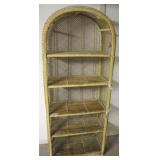 Vintage wicker arch top shelf