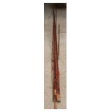 Lot of bamboo fishing poles