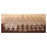 28 Pc group of gold rim stemware