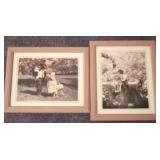 Pair framed prints