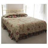 Brass Queen Size Bed w/ Bedding