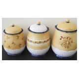 3 pc. Pottery Canister Set