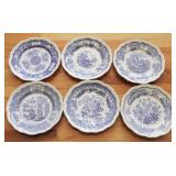 6 pc. Spode Blue Room Collection Plates
