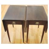 Pair Drop Side One Drawer Talbes
