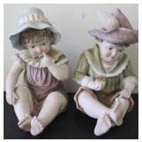 Pair of Art Pottery Boy & Girl Figures