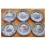 6 pc. Spode Blue Room Collection Plates