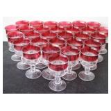 29 pc. Red/Clear Glasses
