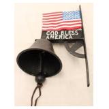 Cast iron American flag bell