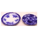 2 Vintage flow blue plates