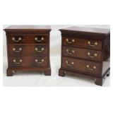 Pair Hickory chair 3 drawer bachelor chests