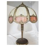 Vintage slag glass lamp
