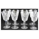 8 Signed Waterford crystal wine stems - signed